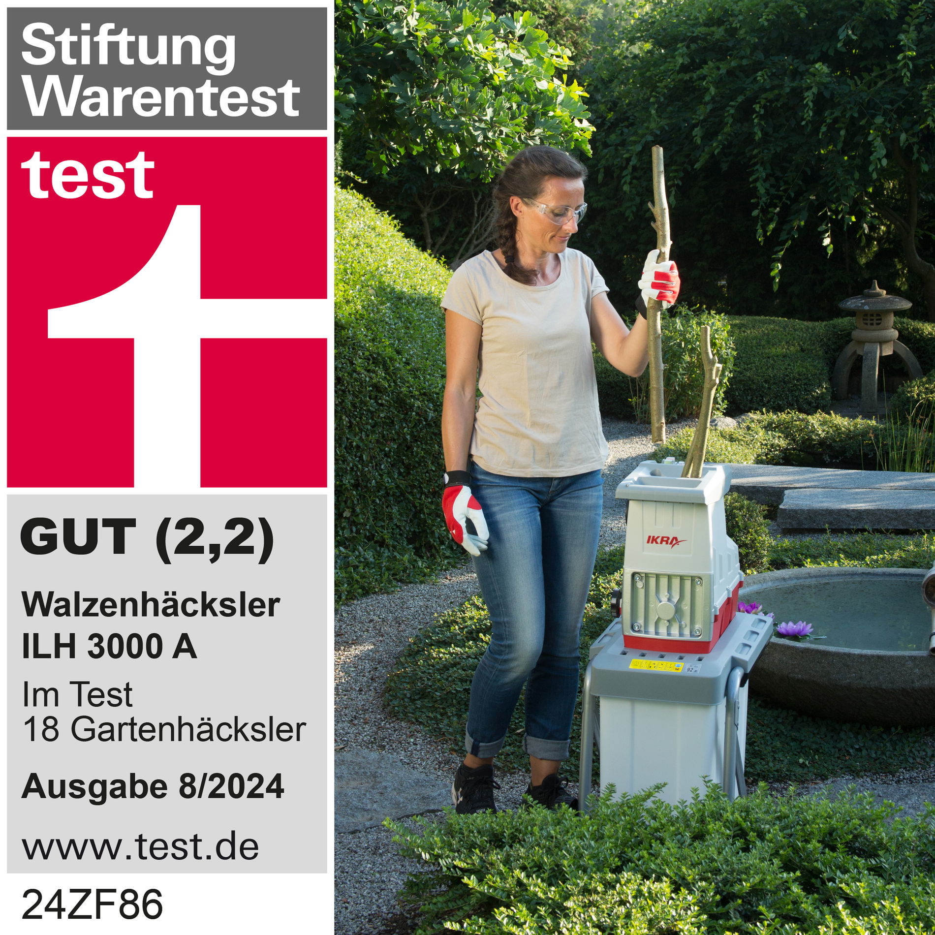 Ikra Häcksler Stiftung Warentest und Blauer Engel